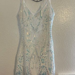 white mini hoco dress